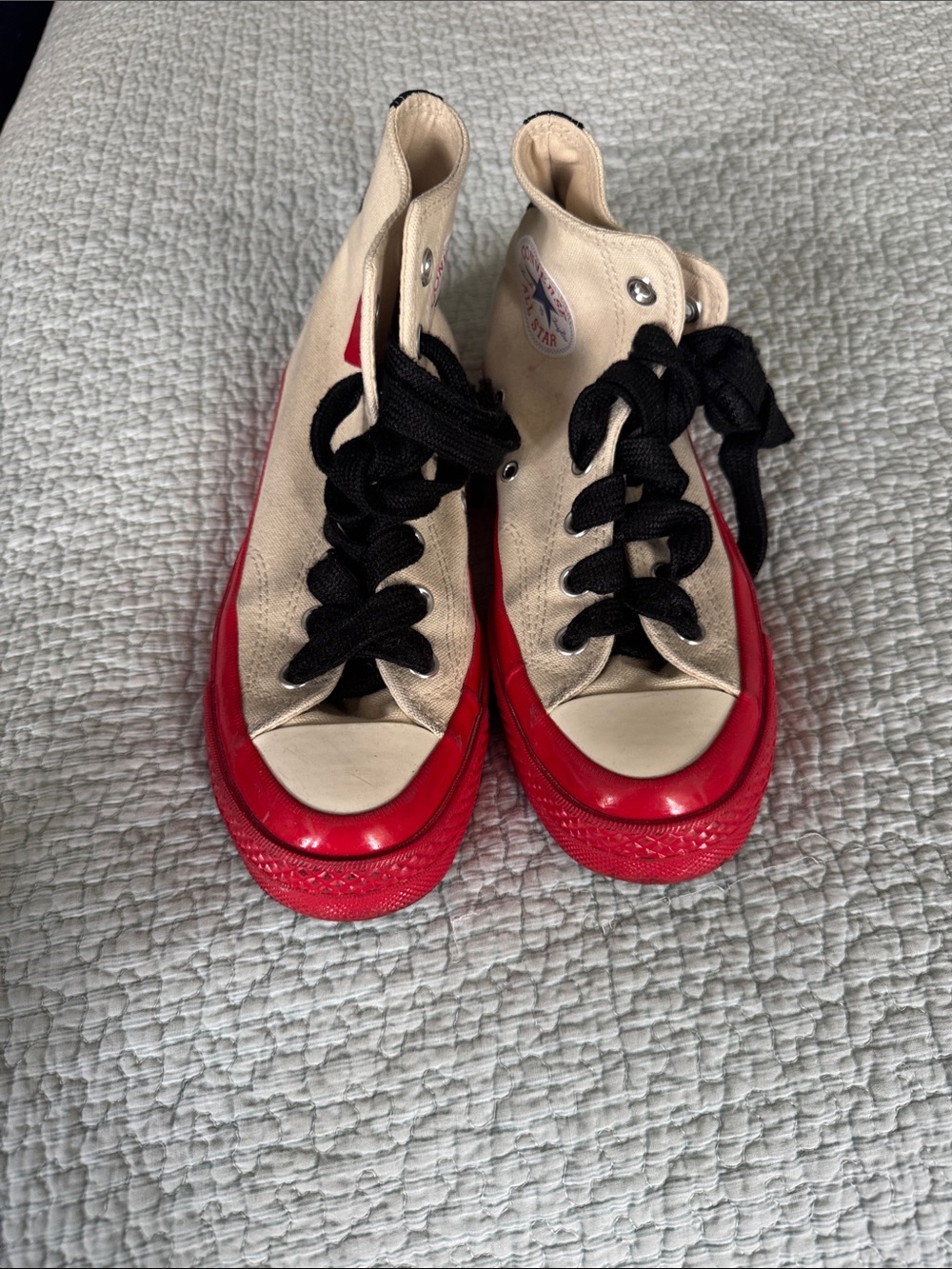 Converse Comme de Garçon High-Top Sneakers with Red Sole